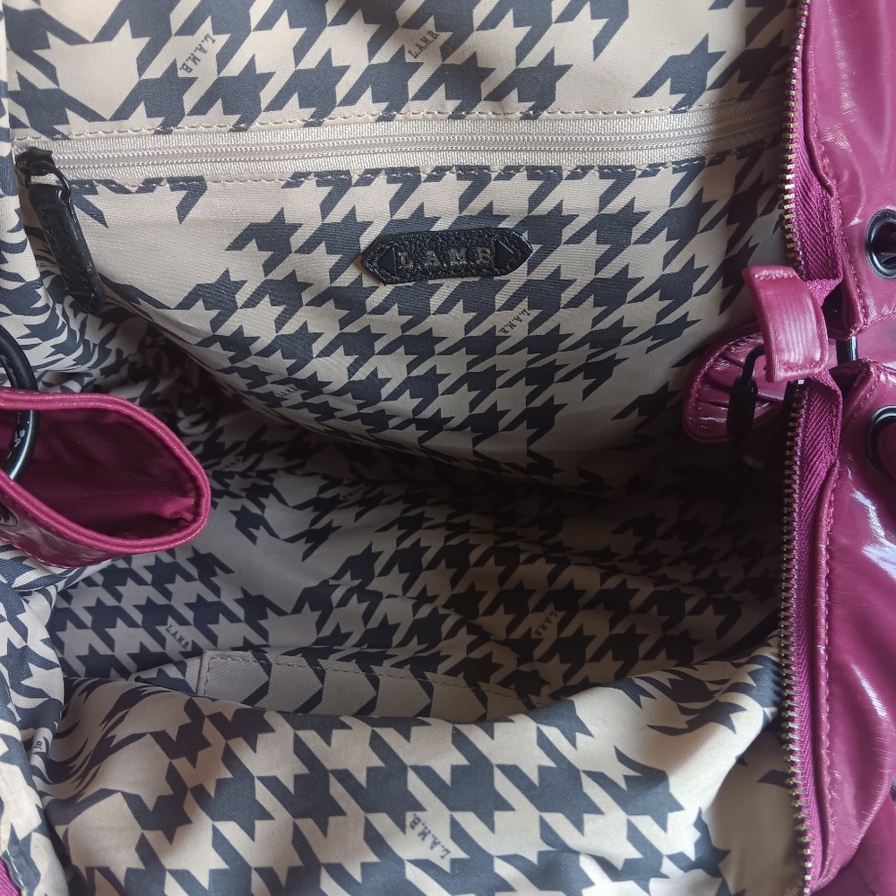 L.A.M.B. Burgundy Purse Shoulder Bag Very Roomy! - Picture 2 of 8